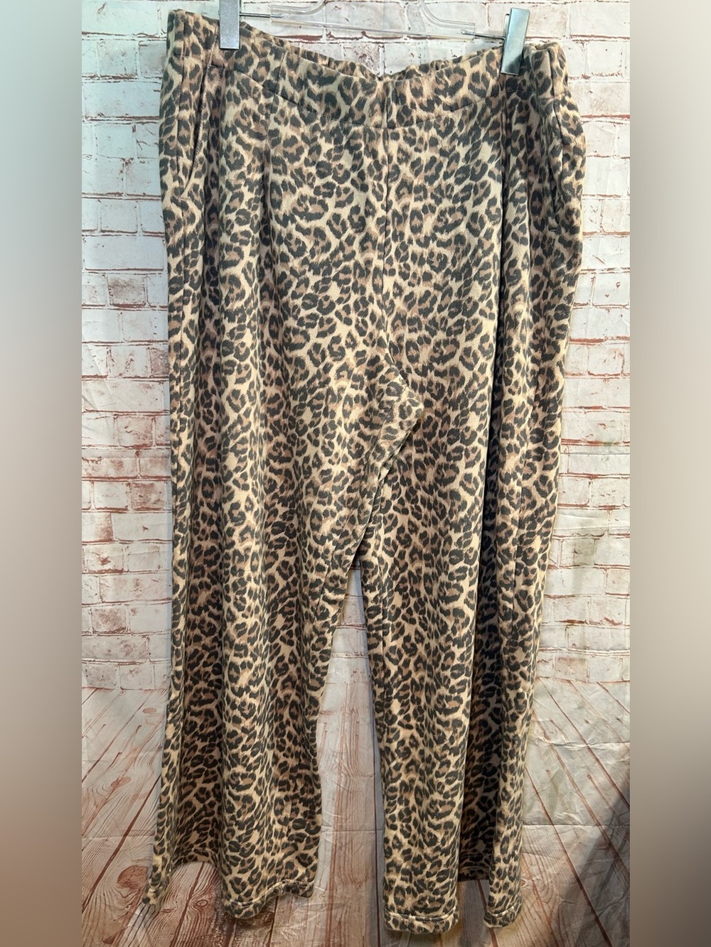 Aerie Leopard Street Trouser Wide Leg Lounge Pants Soft Cozy Pull-On Sweatpants - Picture 4 of 8